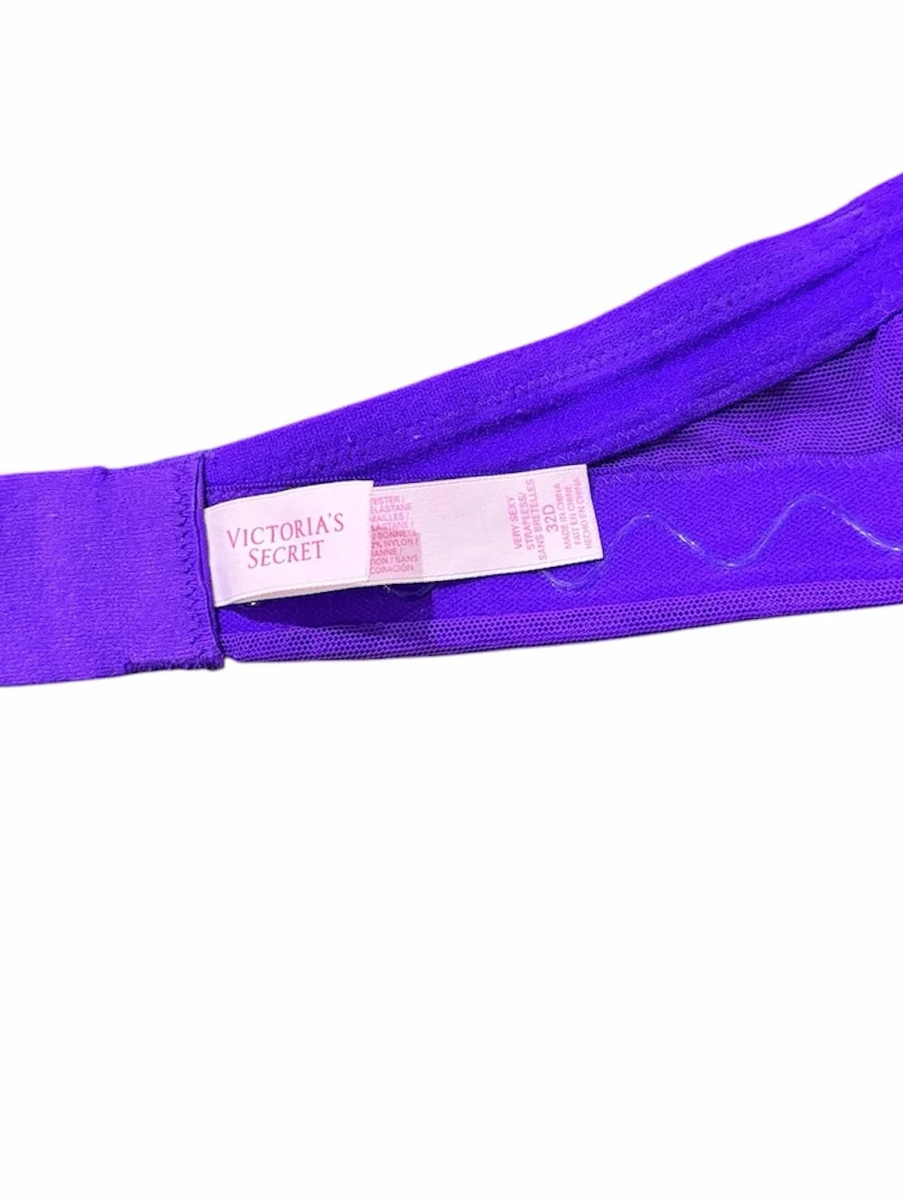 Victoria’s Secret Very Sexy Strapless Bra 32D Purple Lace Push Up